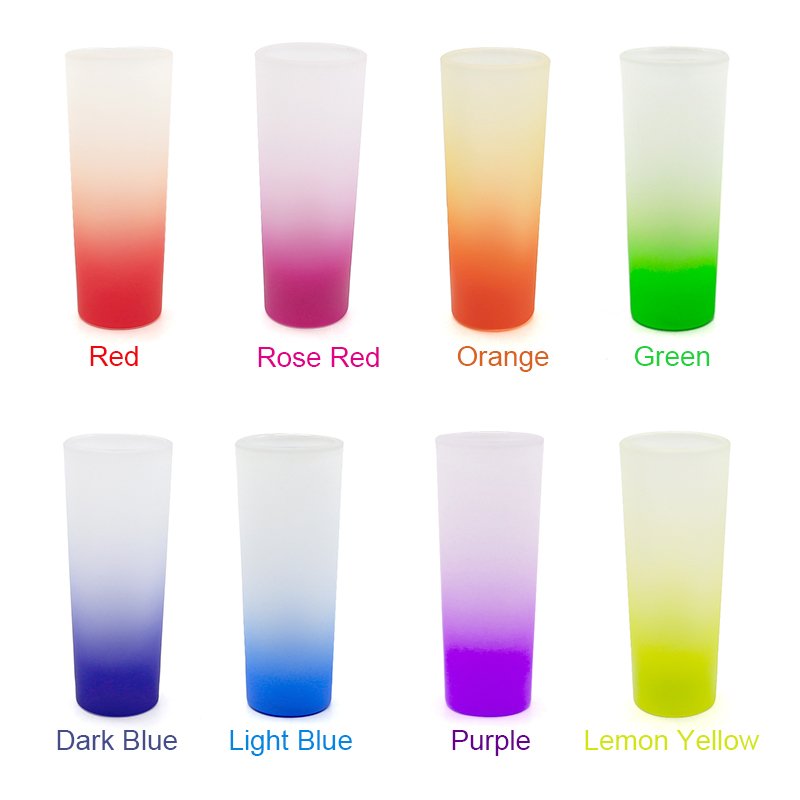 Cheap Price Sublimation Shot Glass 3oz Gradient Color Frosted Whiskey Glass Sublimation Blank Shot Glass Mug
