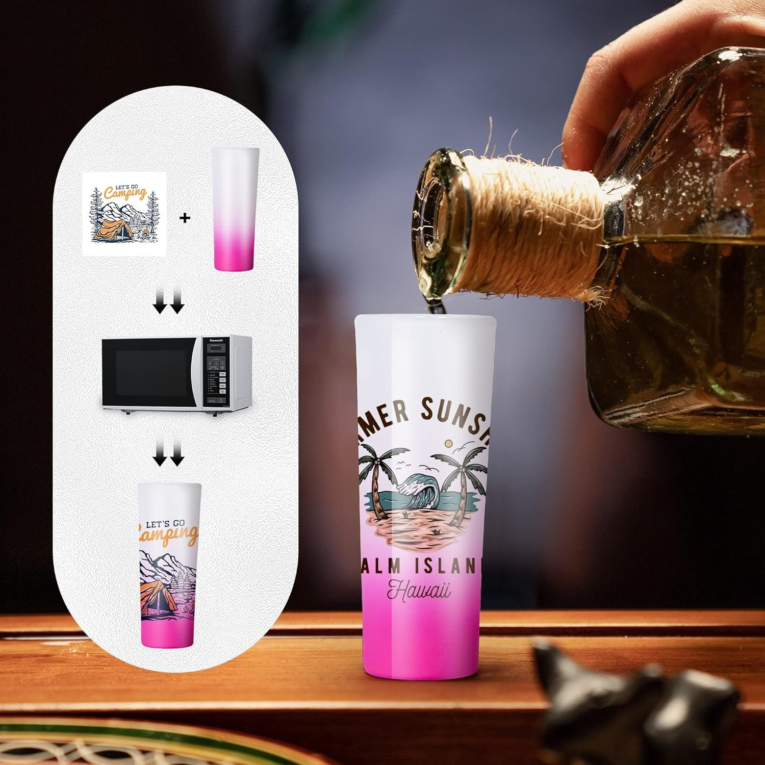 Cheap Price Sublimation Shot Glass 3oz Gradient Color Frosted Whiskey Glass Sublimation Blank Shot Glass Mug