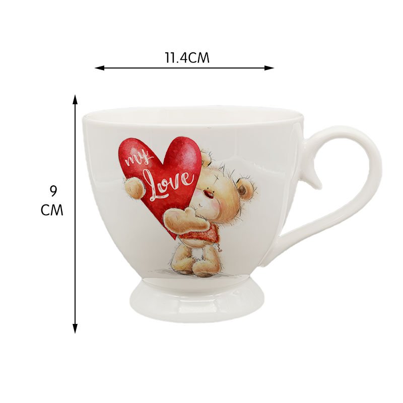 Factory outlet Promotional Cute Custom Cartoon brown bear Ceramic Coffee Mug