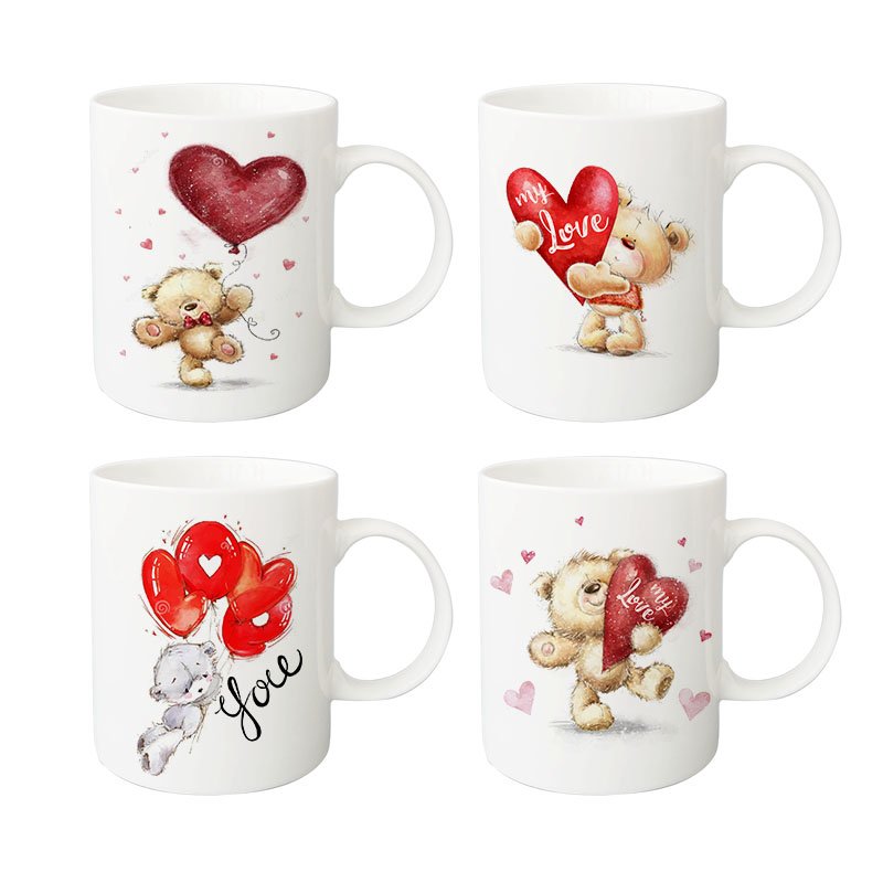 Factory outlet Promotional Cute Custom Cartoon brown bear Ceramic Coffee Mug