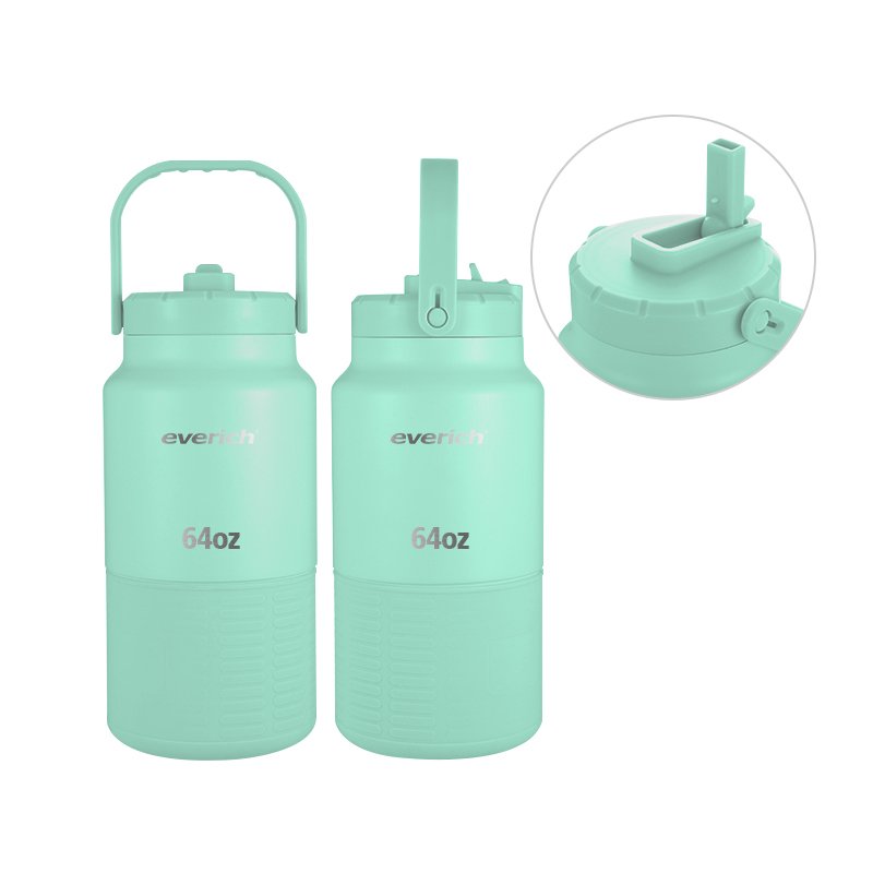 Everich Large Capacity 2L Growler Vacuum Flask 64oz water jug gallon water bottle