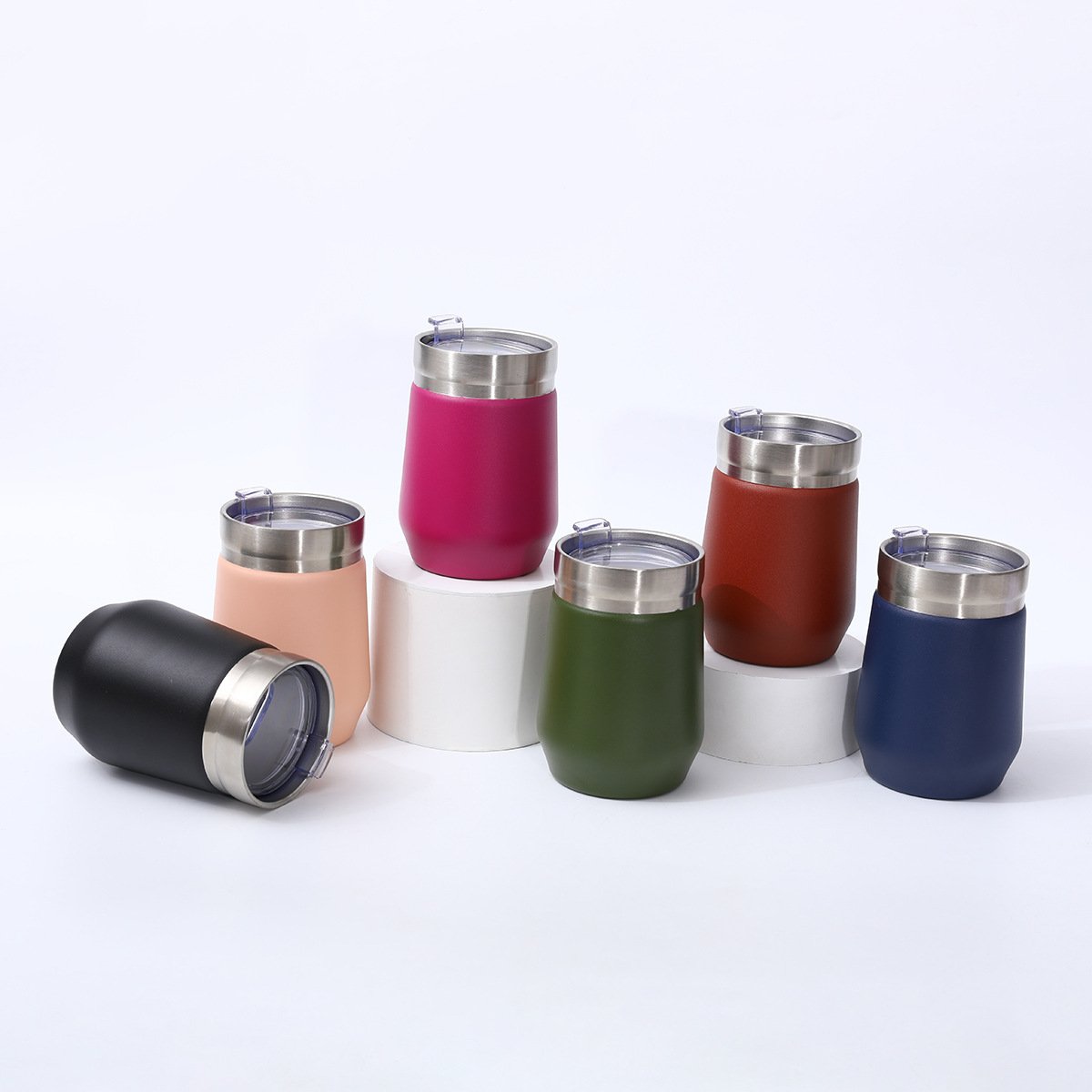 Wholesale custom logo 10oz tumbler travel insulated tea coffee thermo mug cup stainless steel 304 egg mugs with lid