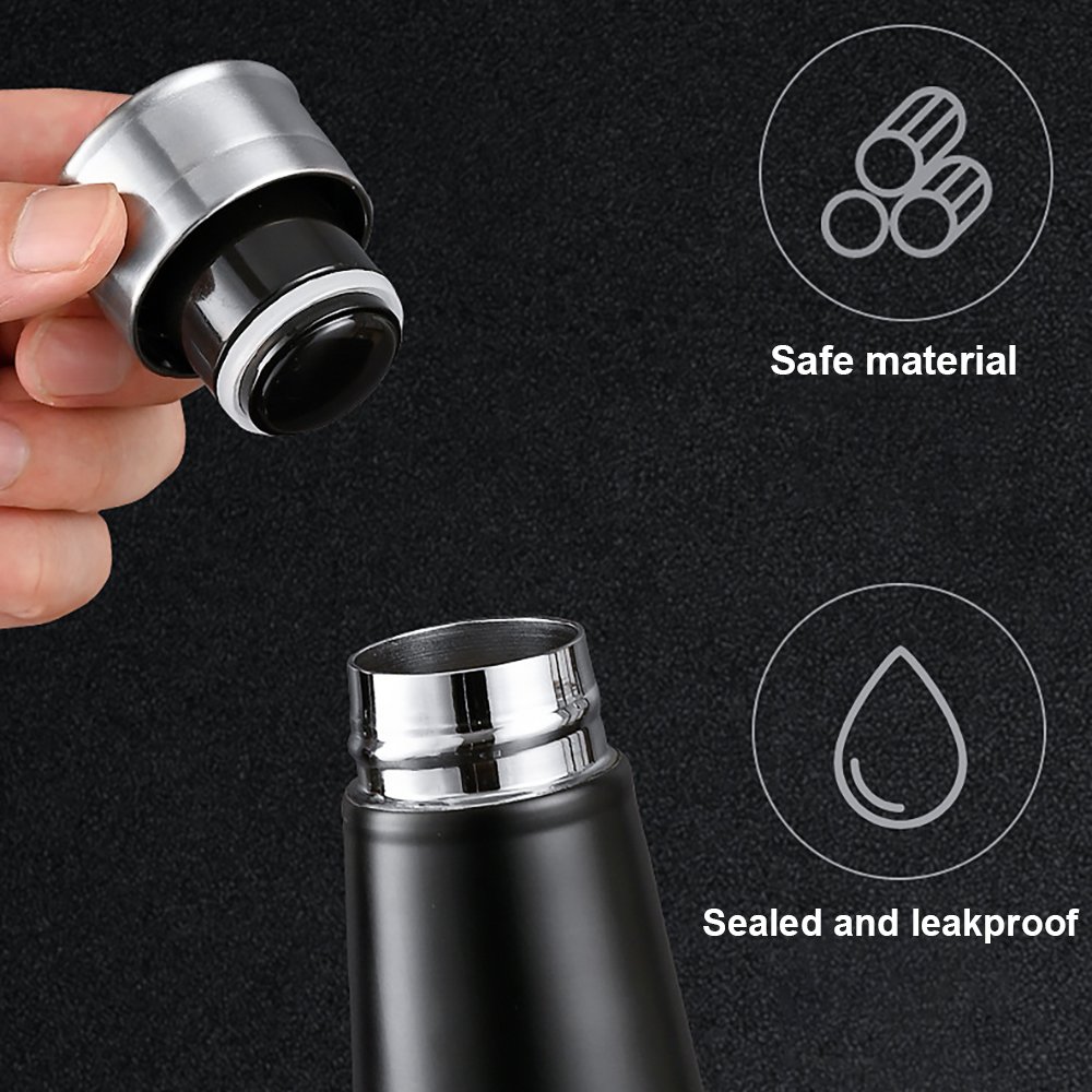 450ML Thermos Flask, Long-Lasting Insulation Stainless Steel Vacuum Flasks for Hot Drinks, Double Wall Design Hot Water Flask
