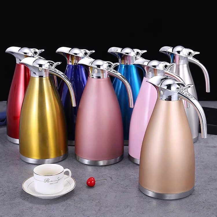 Restaurant Insulated Stainless Steel 2l Hot Tea Water Bottle Thermos Kettle Vacuum Flask Coffee Pot