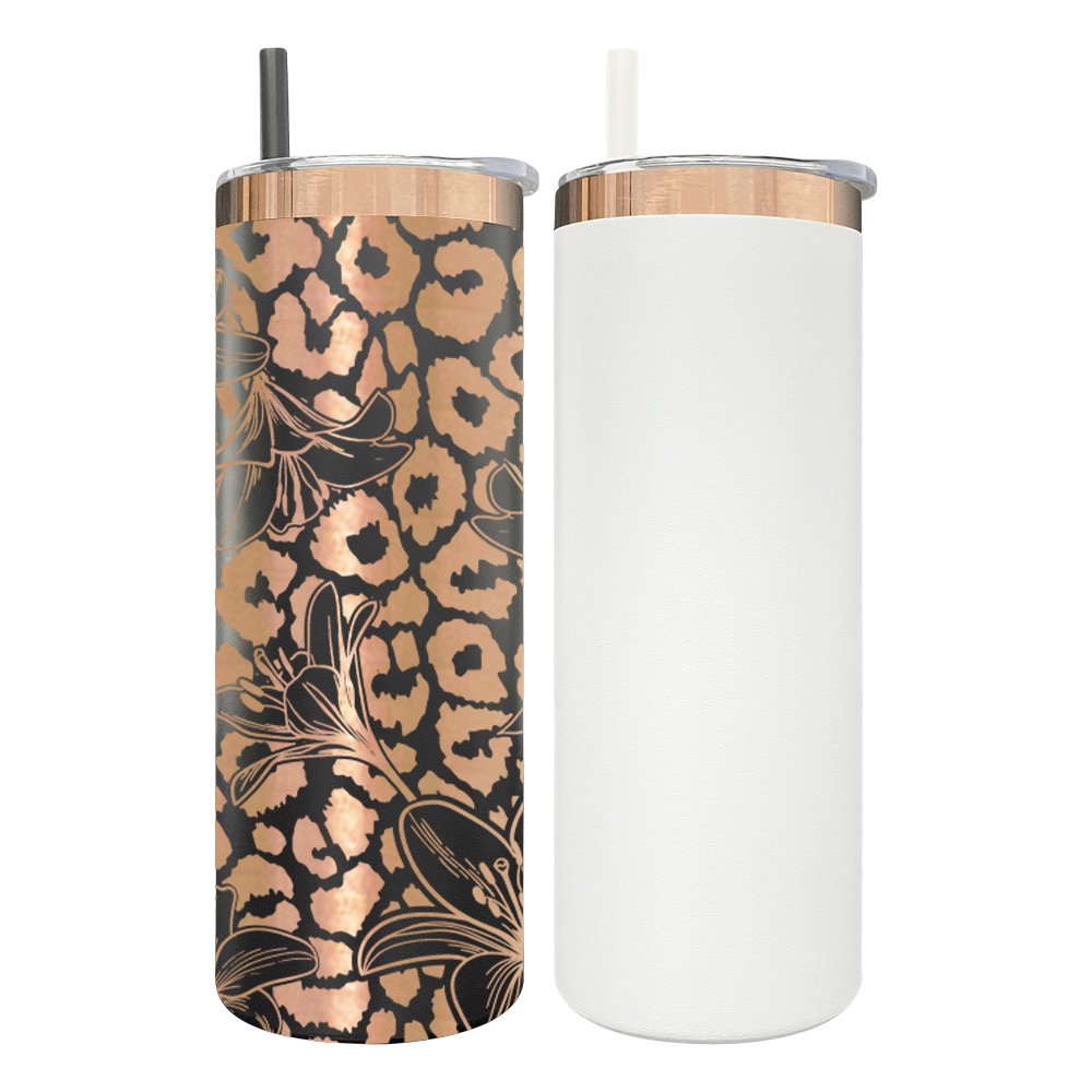 25 pack 20oz straight double walled stainless steel powder coated laser engraving mirror copper plated skinny tumbler travel mug