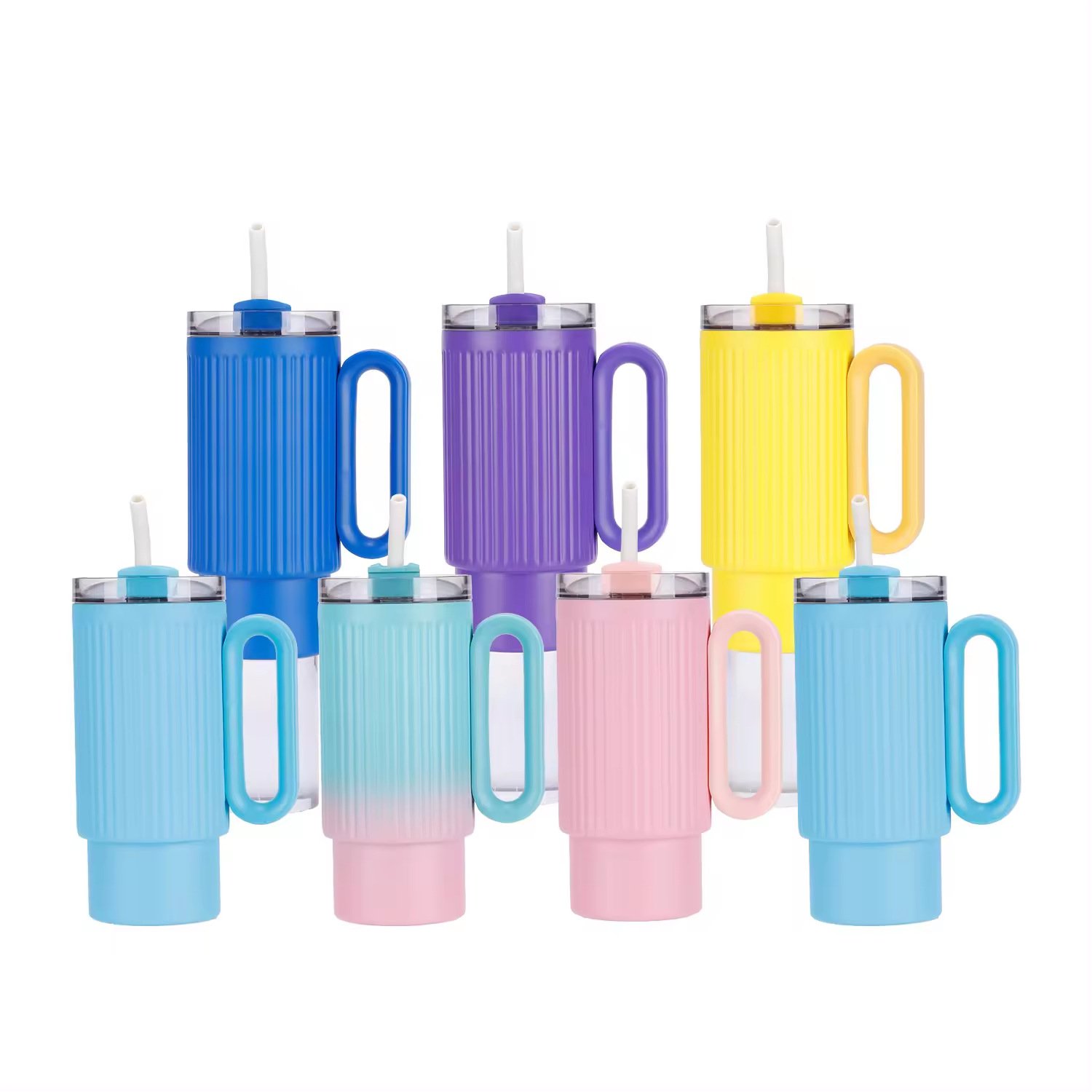 20oz 30oz 40oz tumbler with handle lid straw stainless steel metal double wall 40 oz travel water bottle insulated coffee cups