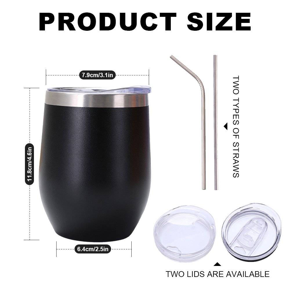 Hot Sale Gifts Metal Stemless Thermal Egg Shpape Coffee Cup Beer Mug 12oz 350ml Customized Wine Mug Tumbler With Straw And Lid