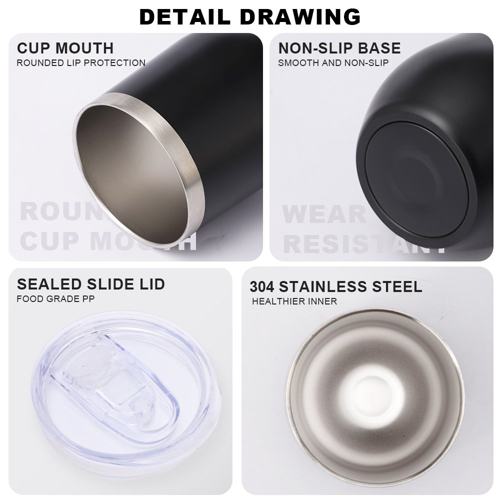 Hot Sale Gifts Metal Stemless Thermal Egg Shpape Coffee Cup Beer Mug 12oz 350ml Customized Wine Mug Tumbler With Straw And Lid