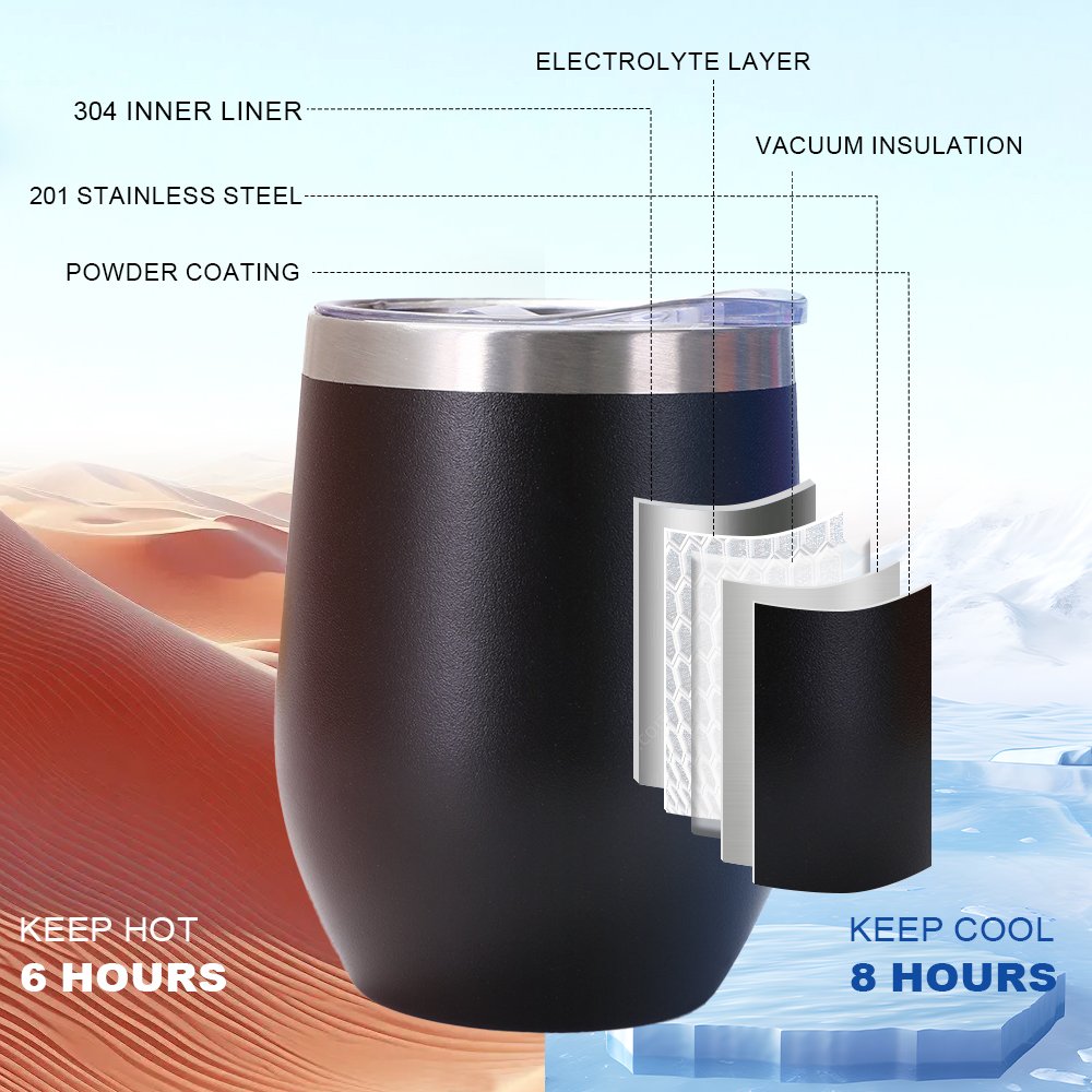 Hot Sale Gifts Metal Stemless Thermal Egg Shpape Coffee Cup Beer Mug 12oz 350ml Customized Wine Mug Tumbler With Straw And Lid