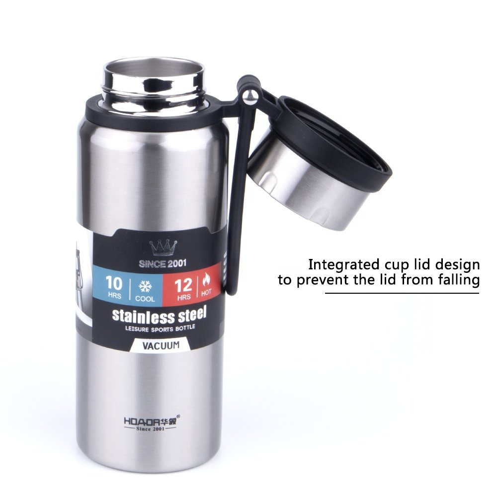 New Design Wide Mouth Portable Sports Drinking Metal Water Bottle, Double wall Stainless Steel Insulated Hydro Vacuum Flask