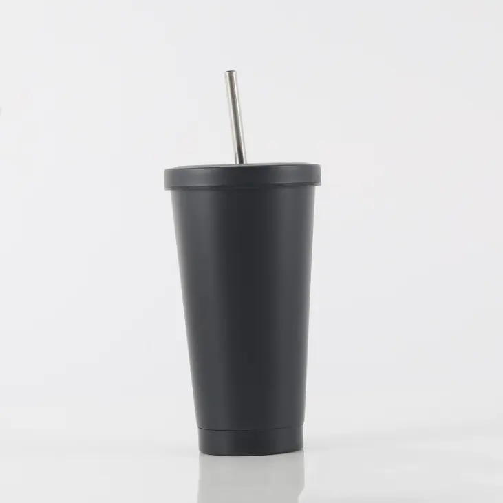 Classic Stainless Steel Coffee Straw Cup Vacuum insulated Keep cold Custom log Paint Color Vacuum mug
