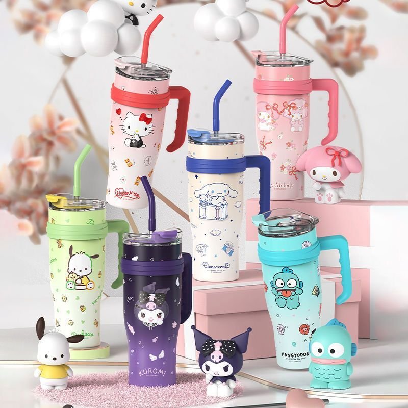 Wholesale sanrios kt Thermos Bottle 40oz My Melody Sippy Water Cup Vacuum Flask Cute Stainless Steel High Capacity Insulated Mug