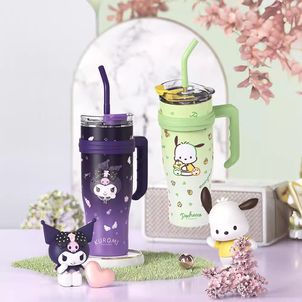 Wholesale sanrios kt Thermos Bottle 40oz My Melody Sippy Water Cup Vacuum Flask Cute Stainless Steel High Capacity Insulated Mug
