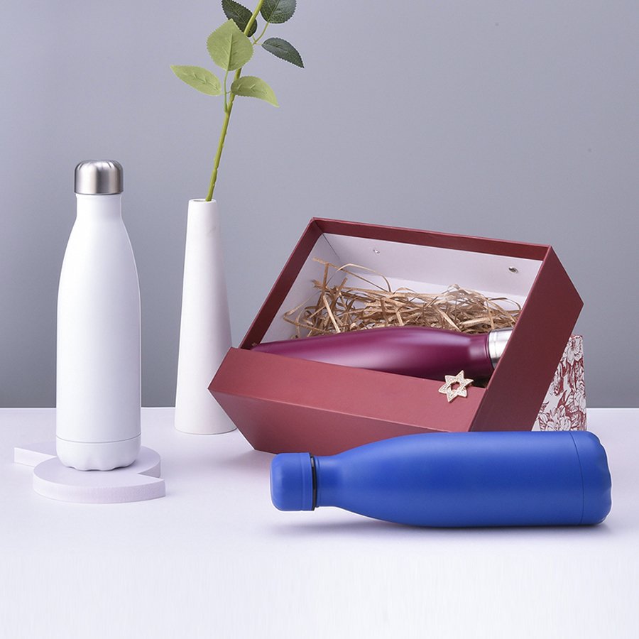 Stainless Steel Bottle Double Wall Insulated Vacuum Flask Powder Coated Metal Water Bottle For Sports