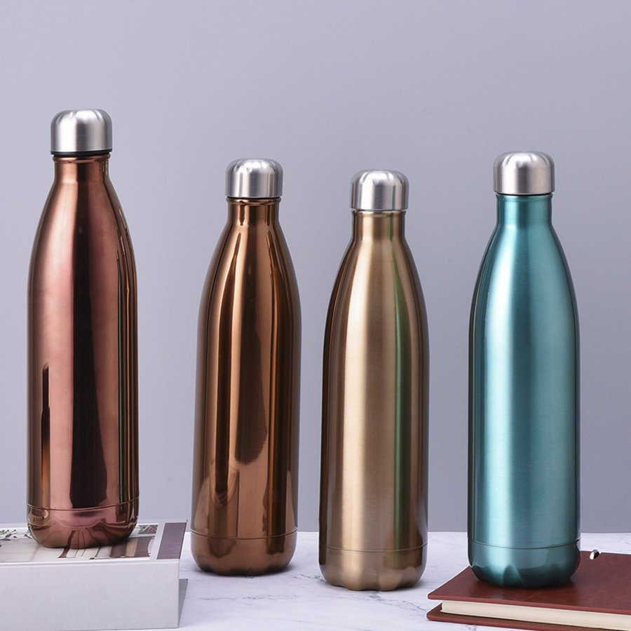 Stainless Steel Bottle Double Wall Insulated Vacuum Flask Powder Coated Metal Water Bottle For Sports