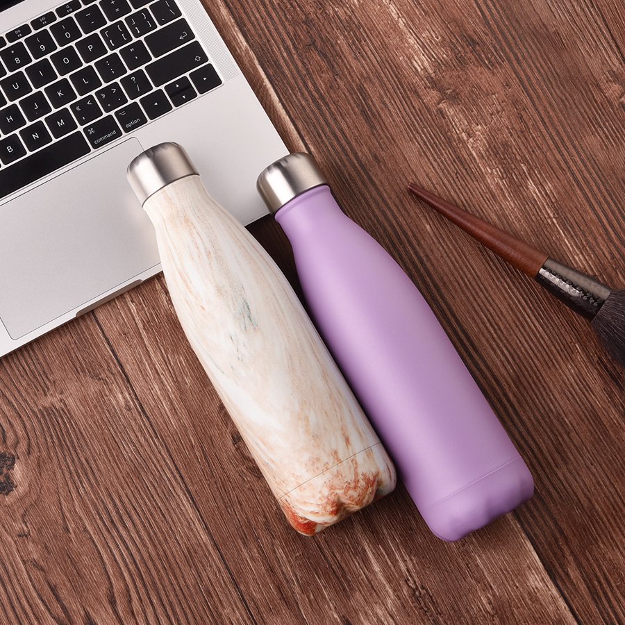 Stainless Steel Bottle Double Wall Insulated Vacuum Flask Powder Coated Metal Water Bottle For Sports