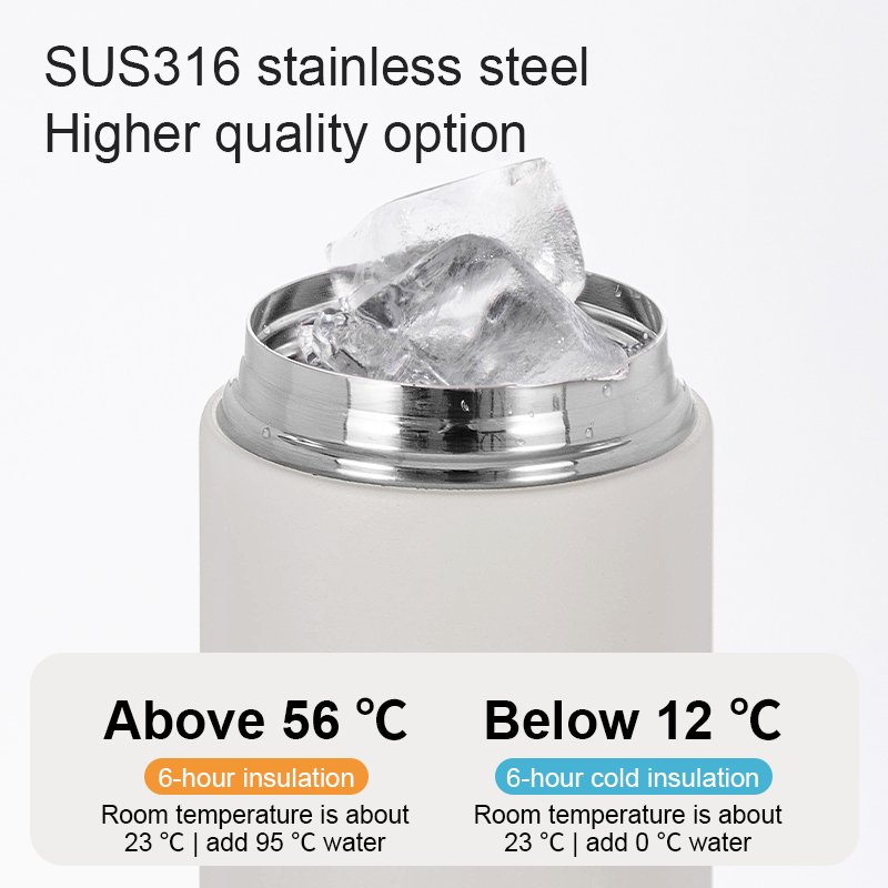 Custom Logo Portable Stainless Steel Water Bottle with Tea Infuser 500ml Capacity Vacuum Flask Straight Cup-for Business Gifts