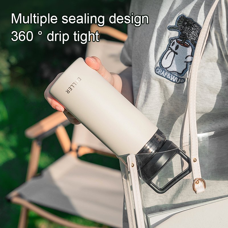 Custom Logo Portable Stainless Steel Water Bottle with Tea Infuser 500ml Capacity Vacuum Flask Straight Cup-for Business Gifts