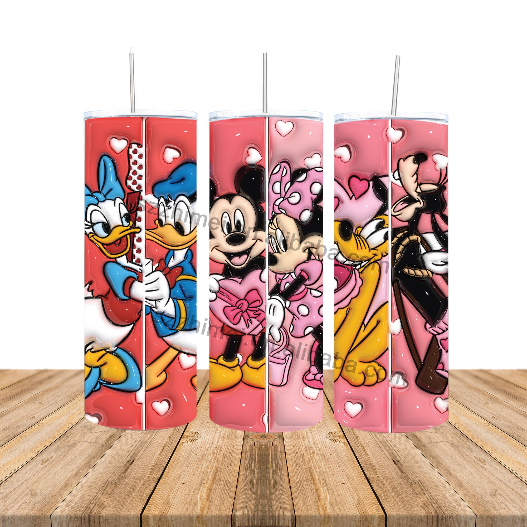Lowest price custom 3d cute mouse stitch Tumbler Cup 20oz cartoon kids stainless steel water bottle coffee mugs with straw