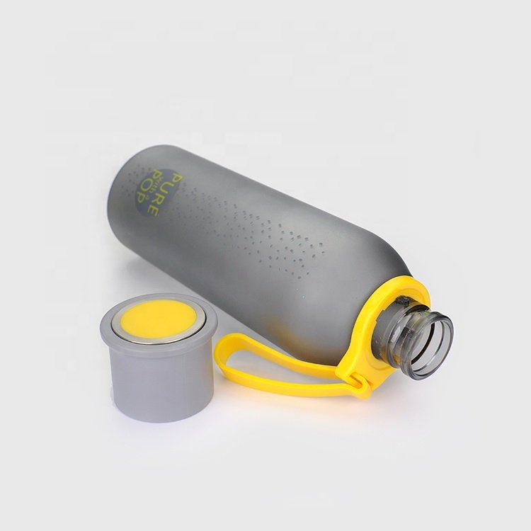 Wholesale Direct Drinking Plastic water bottle with pulling lid bpa free ,Custom frosted plastic brief water bottle