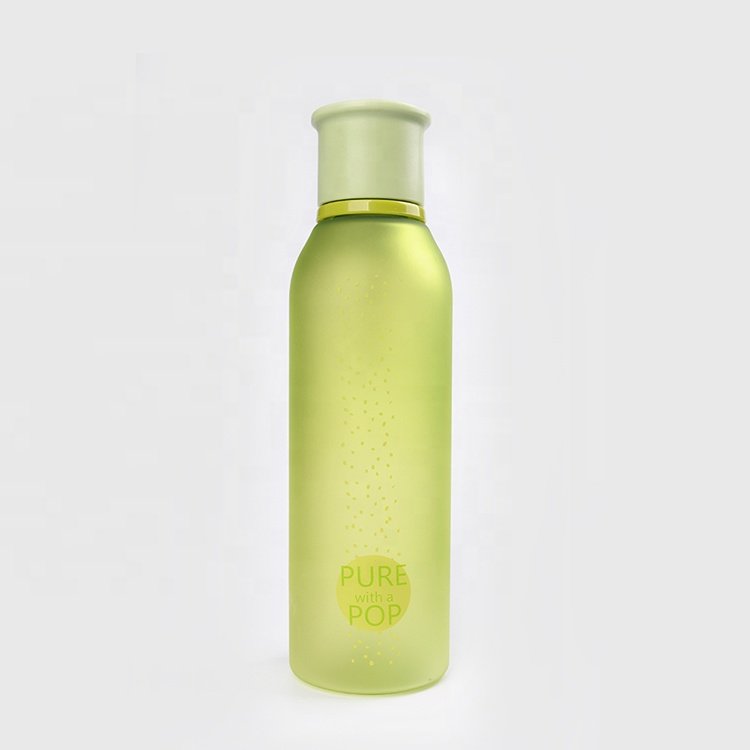 Wholesale Direct Drinking Plastic water bottle with pulling lid bpa free ,Custom frosted plastic brief water bottle