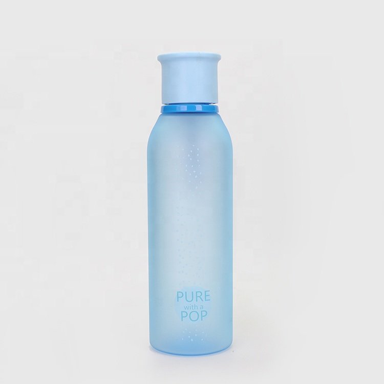 Wholesale Direct Drinking Plastic water bottle with pulling lid bpa free ,Custom frosted plastic brief water bottle