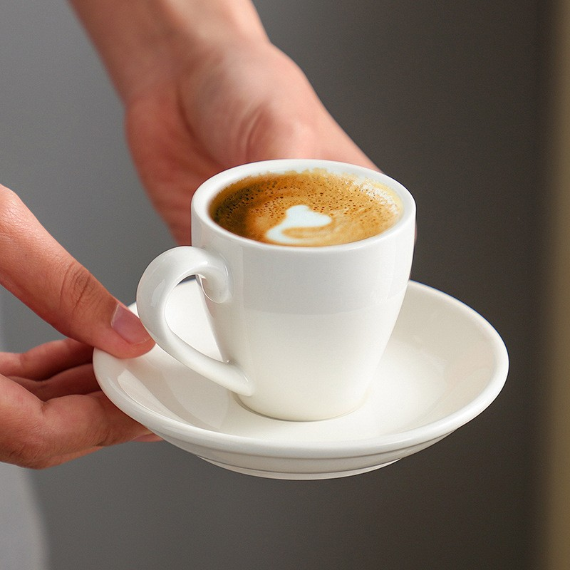 Hotel & Catering Supplies Factory Wholesale OEM LOGO Espresso Cups set Customize Design Coffee Mugs Ceramic White Mug Wedding