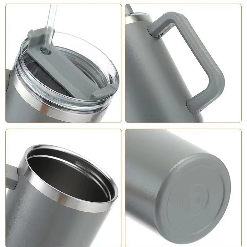 Custom Logo 40oz Tumbler With Straw 40 oz Handgrip Coffee Mug Cup 30 oz 30oz 40oz Outdoor Mugs 40oz White Tumbler With Handle