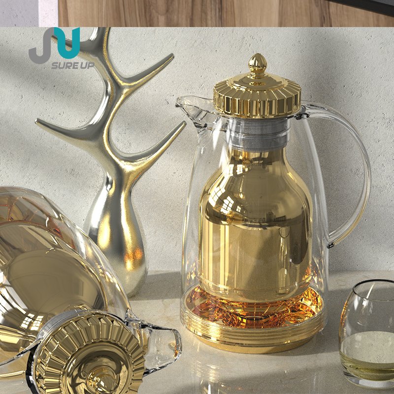 Body Golden Glass Liner Coffee Thermos Arabian Coffee Pot Vacuum Jug Transparent New Camping Country Vacuum Flasks & Thermoses