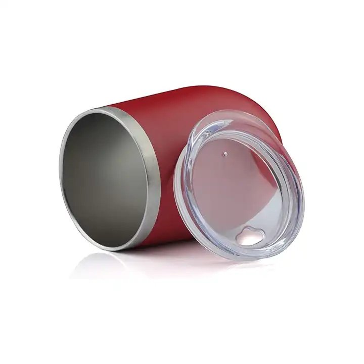 Custom 12oz 304 Stainless Steel Coffee Mugs Double Walled Egg Wine Cup Tumbler With Lid