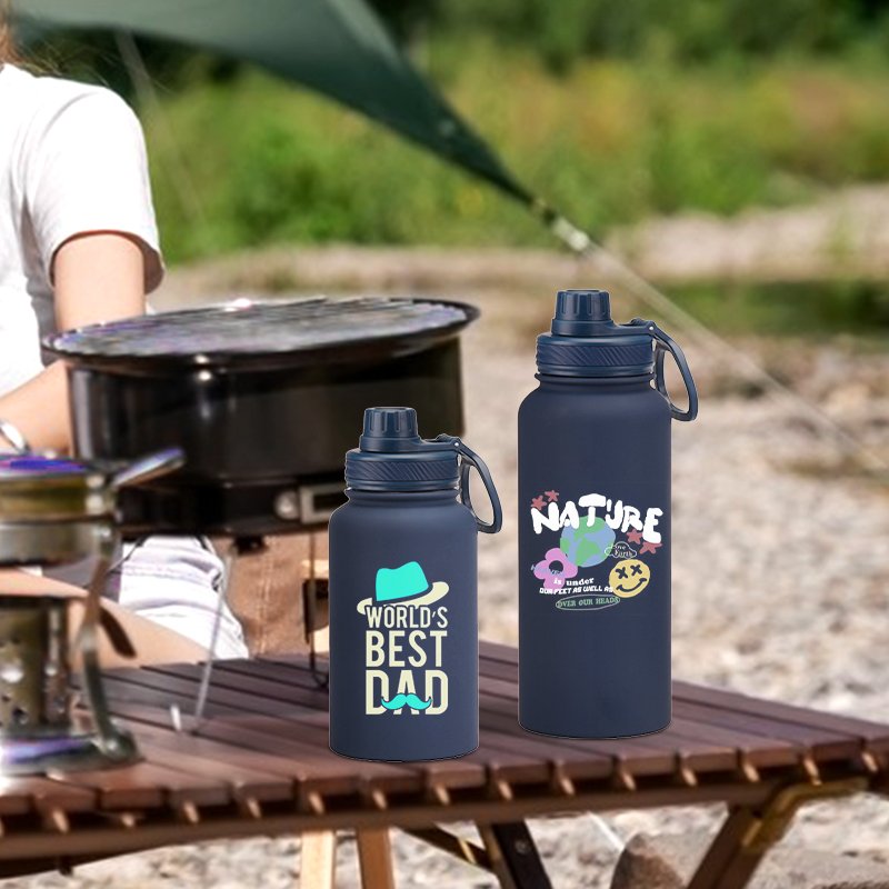 Customized 32oz Stainless Steel 1000ml Wide Mout Vacuum Flask Gym Sport Bicycle Double Wall 1L Reusable Insulated Water Bottle