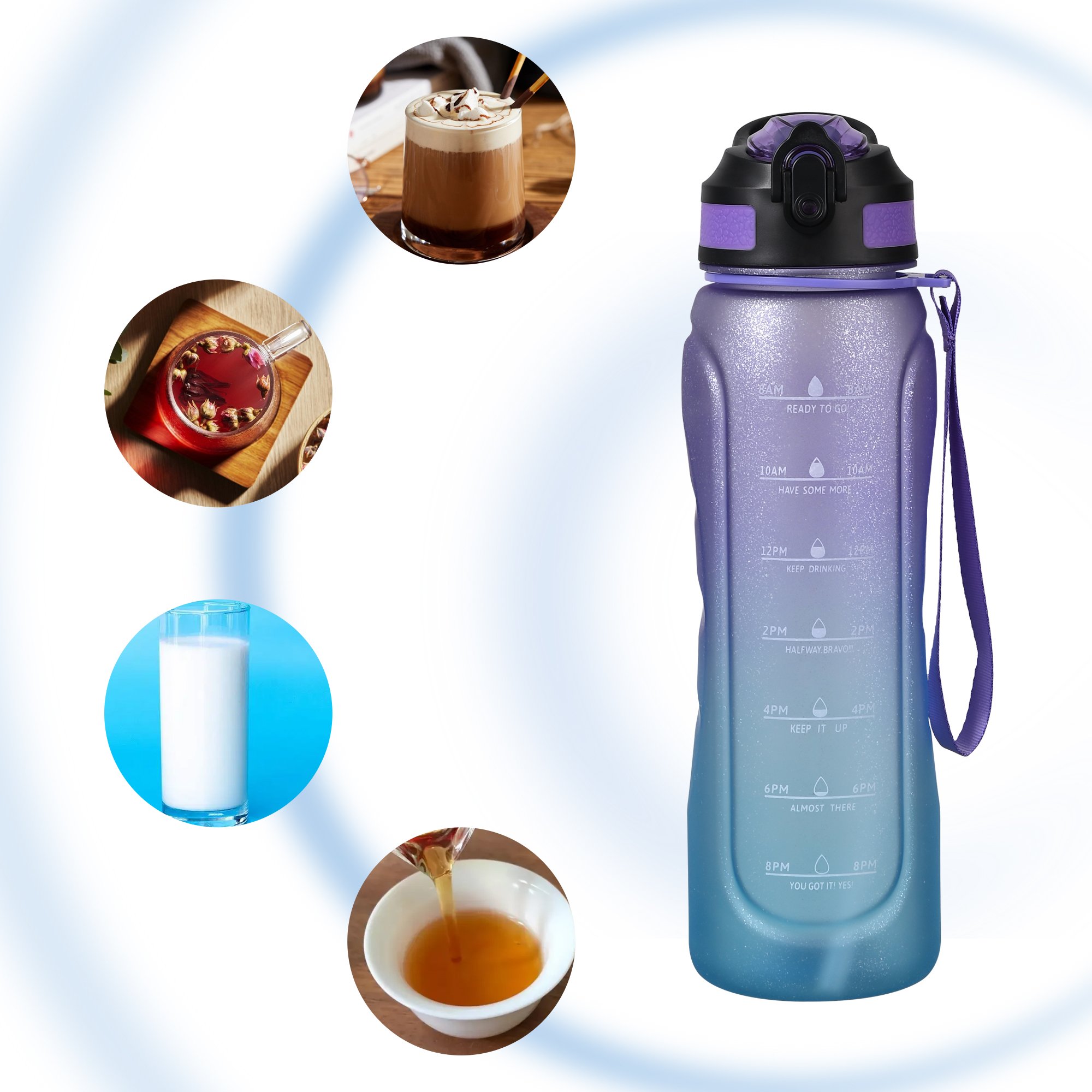 Wholesale New Design 760ml Portable Sports Water Cup Plastic Drinking Water Bottle