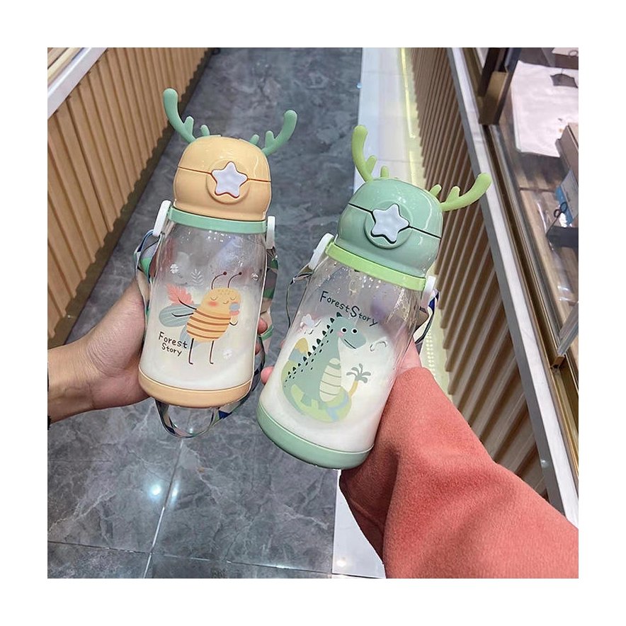 Hot Selling Product 580Ml 600Ml Portable Cartoon Feeding Cups For Baby Children Water Bottle