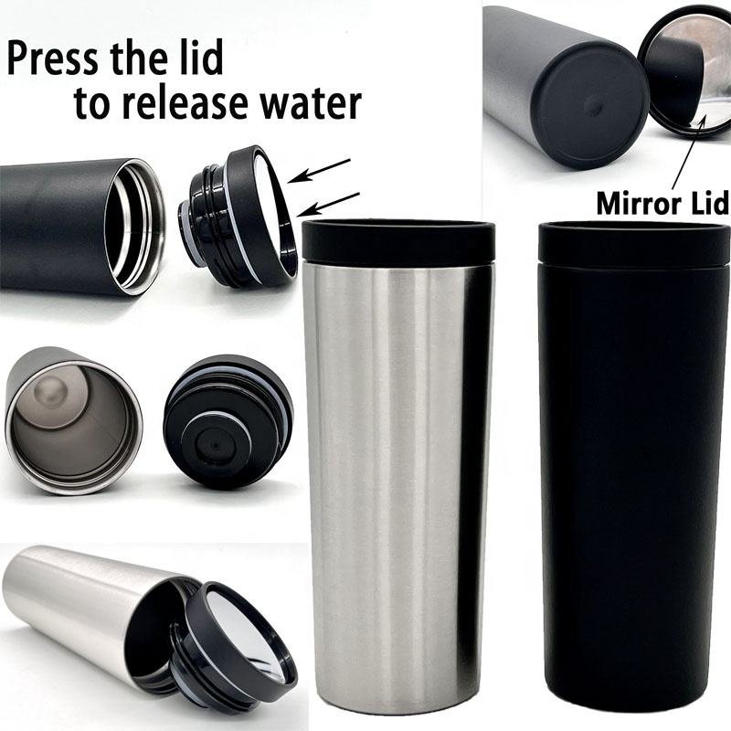 2024 New Arrival Keep Hot And Cold 500ml Water Bottle Press The Lid To Release Water Vacuum Flask Square Water Bottle