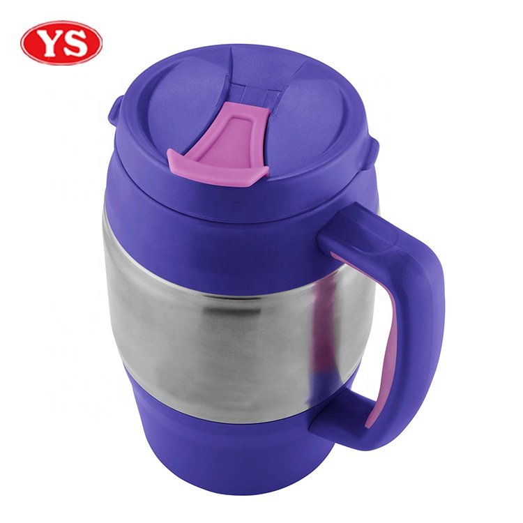 Eco-Friendly Plastic 34oz. Double Wall Beer Mug with Handle and Lid