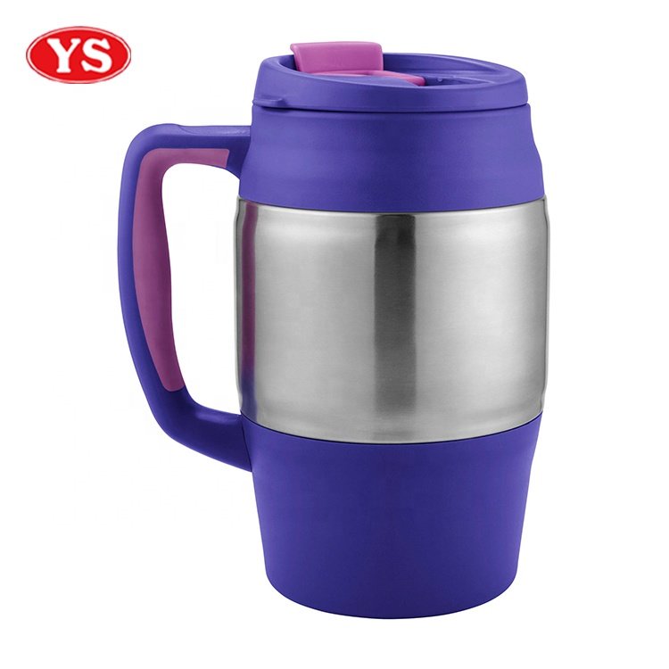 Eco-Friendly Plastic 34oz. Double Wall Beer Mug with Handle and Lid