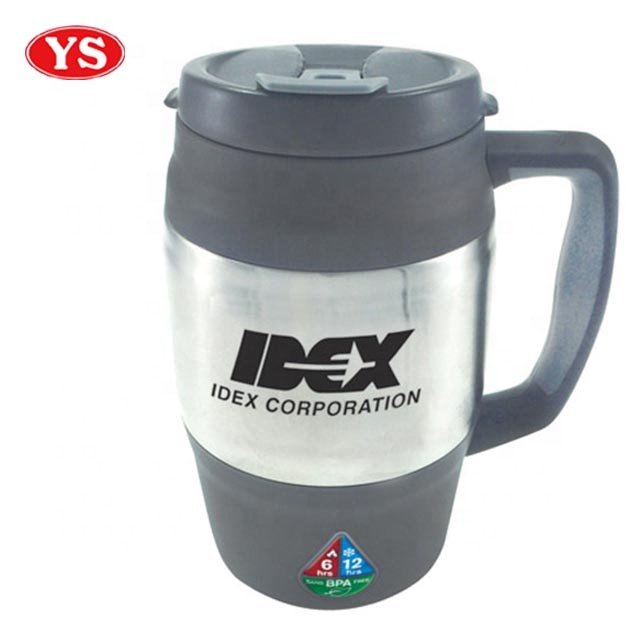 Eco-Friendly Plastic 34oz. Double Wall Beer Mug with Handle and Lid