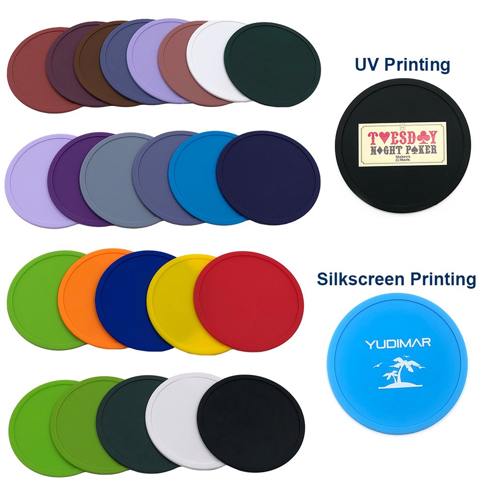 Cup Coasters Silicone Custom Coasters Round Silicon Rubber Macaron Color Silicone Mug Coaster