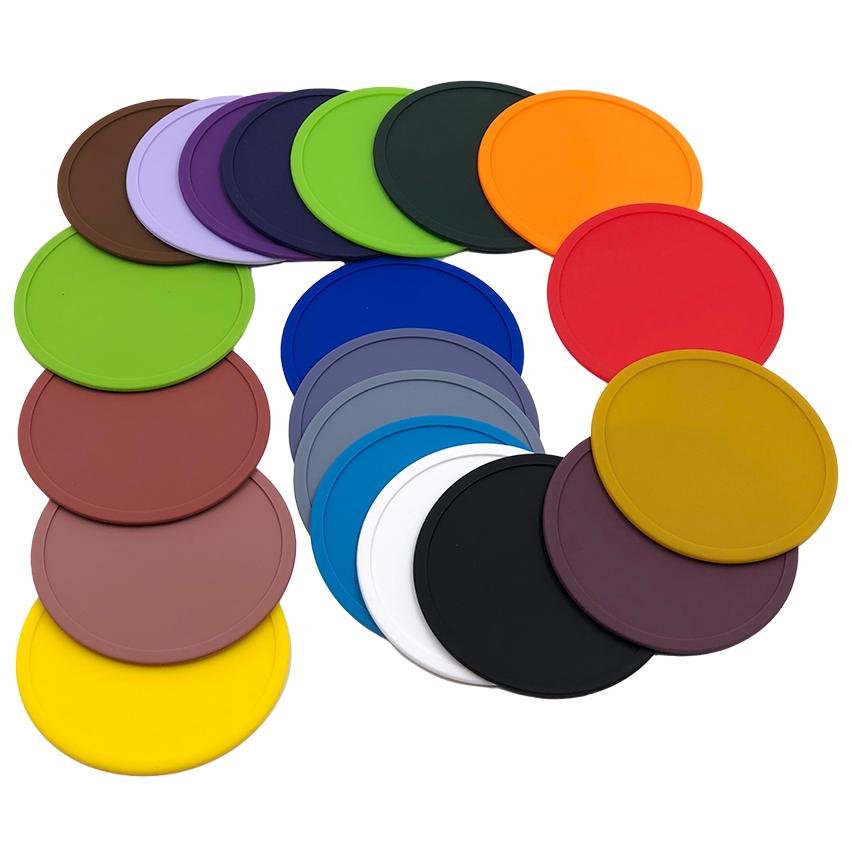 Cup Coasters Silicone Custom Coasters Round Silicon Rubber Macaron Color Silicone Mug Coaster