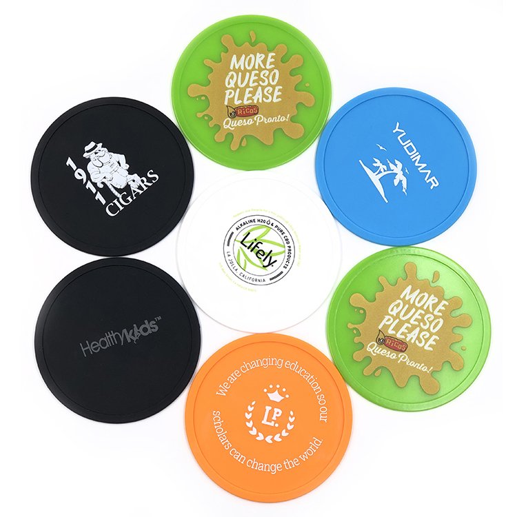 Cup Coasters Silicone Custom Coasters Round Silicon Rubber Macaron Color Silicone Mug Coaster