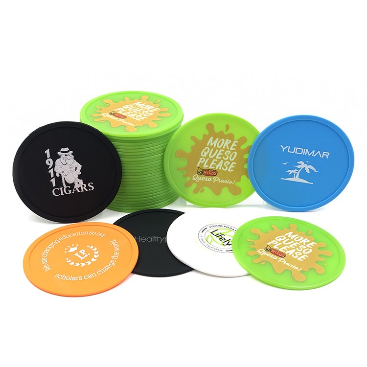 Cup Coasters Silicone Custom Coasters Round Silicon Rubber Macaron Color Silicone Mug Coaster
