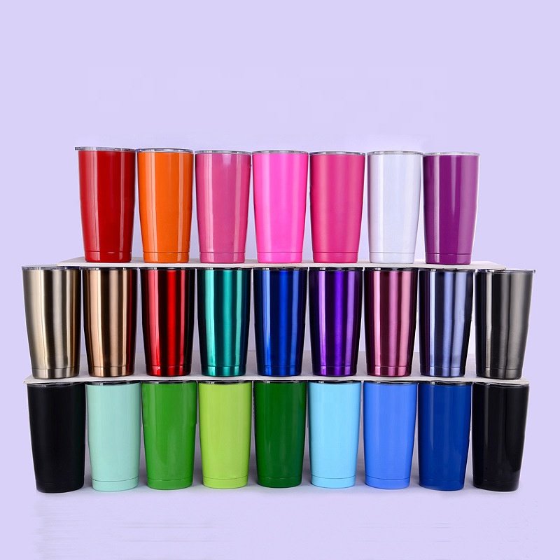 Wholesale 20oz Double Wall Vacuum Insulated Travel Mugs Stainless Steel Tumbler Wine Water Bottle 20 oz stainless steel tumbler
