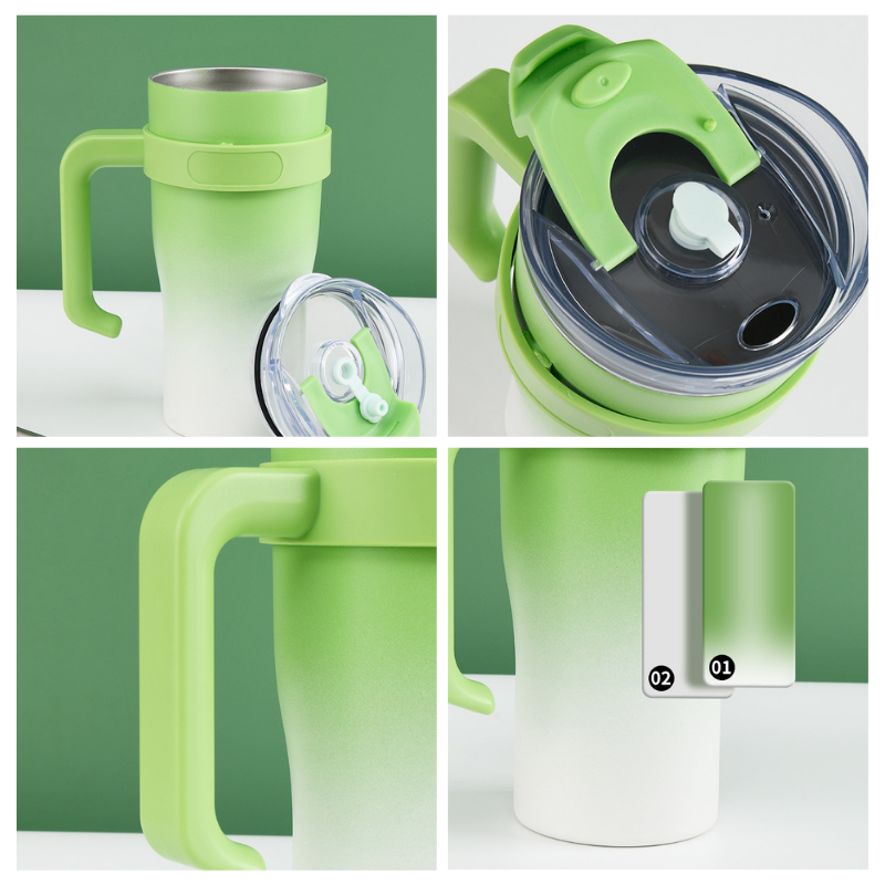 2023 In Stock 40oz Coffee Mug Customized Adventure Travel Tumbler Car Mug With Silicone Handle And Lid