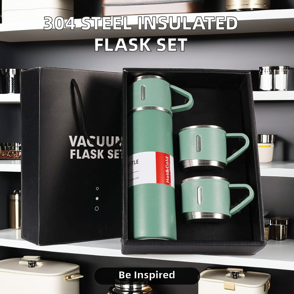 Modern 500ml Hot Water Travel Mug Gift Set 304 Stainless Steel Insulated Vacuum Flask Business Food Grade Thermal Water Bottle