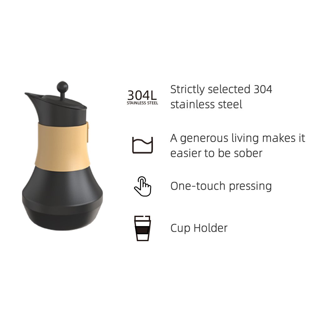 Luxury Food Grade Tea And Coffee Thermos 304 Stainless Steel Thermal Vacuum Flasks Dallah Arabic Pot