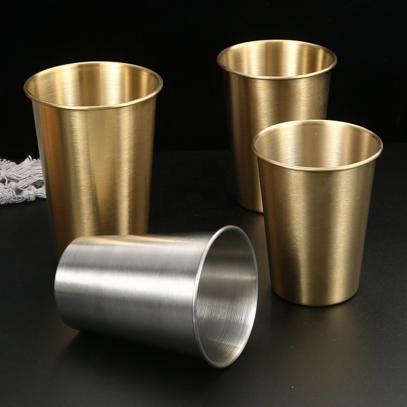 Custom Logo High Grade Bar Drinkware 350ml 400ml 500ml 304 Stainless Steel Cup Pint Beverages Cups Beer Mug
