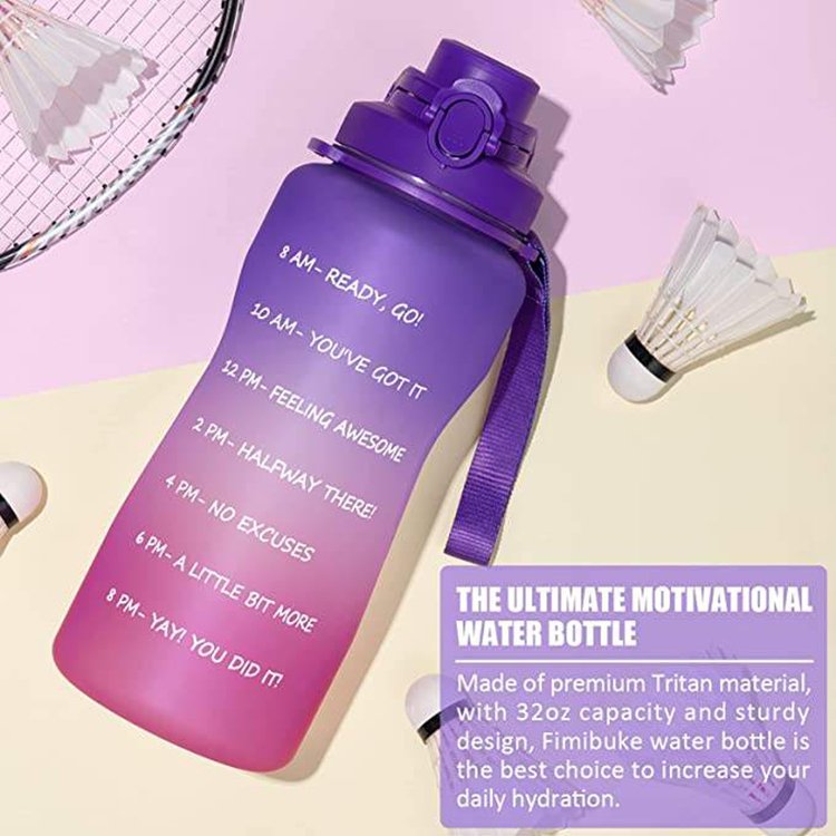 Bouteille D'Eau 2L Garrafa Motivacional 3 Em 1 Bpa Free Tritan Plastic Sports Drink Sipper 2Liter Water Bottle