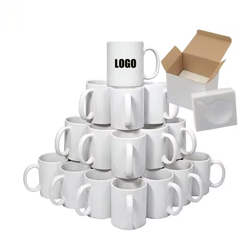 hotsales factory blank tea cup taza gift Custom Logo Coffee Ceramic Blank Sublimation Cheap Plain White Coffee Mug