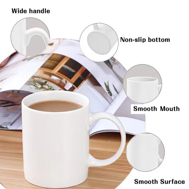 hotsales factory blank tea cup taza gift Custom Logo Coffee Ceramic Blank Sublimation Cheap Plain White Coffee Mug