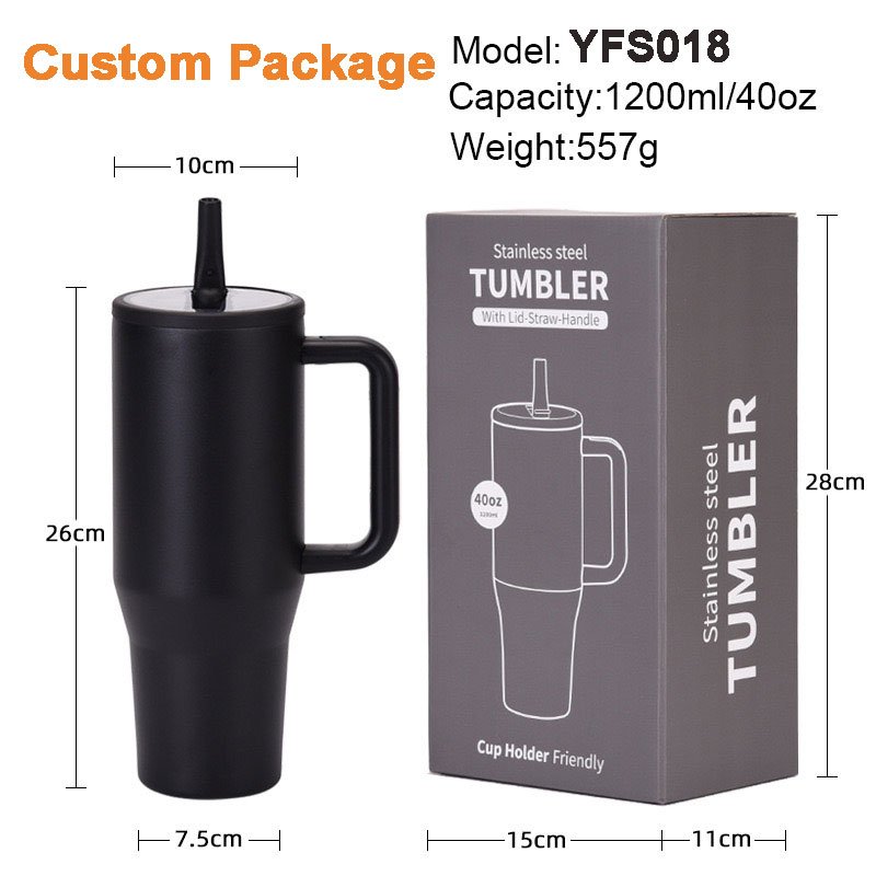 Leak Proof Hydro Jug Mug Custom Stainless Steel Insulated Double Wall Vacuum 40oz Tumbler With Flip foldable Straw Lid